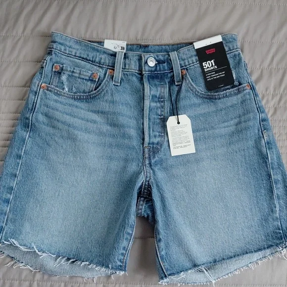 Levi's 501 Mid Thigh High Rise Shorts Odeon Sz 27 NWT - Picture 4 of 11